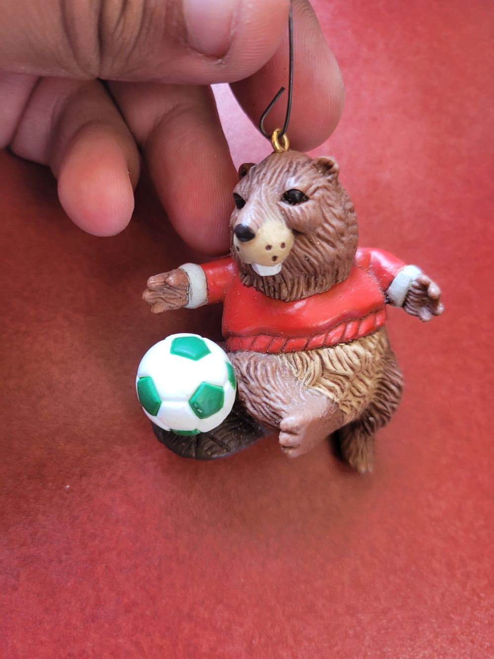 Vintage Hallmark Keepsake Soccer Beaver Christmas Ornament Ball #Hallmark